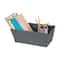 Simplify Small Gray Woven Storage Shelf Bin